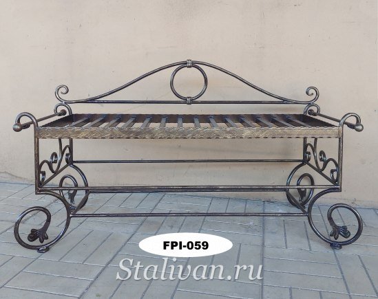 Банкетка с художественной ковкой FPI-059 - фото 1