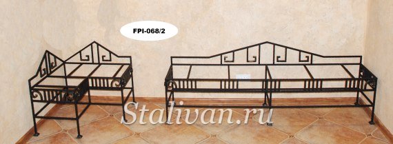 Банкетка с художественной ковкой FPI-068 - фото 2