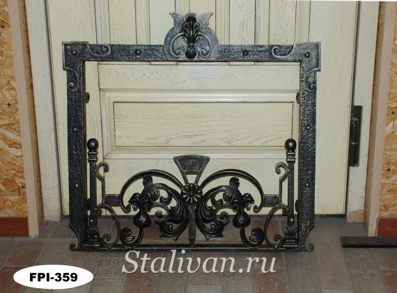 Кованая каминная решетка FPI-359 - фото 1