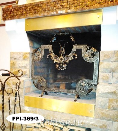 Кованая решетка для камина FPI-369 - фото 3