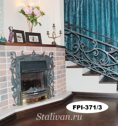 Решетка для камина с элементами ковки FPI-371 - фото 3
