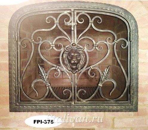 Решетка для камина с элементами ковки FPI-375 - фото 1