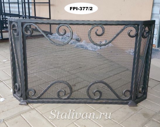 Решетка для камина с ковкой FPI-377 - фото 3