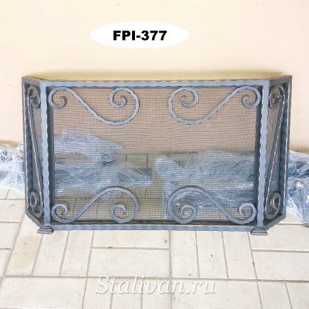 Решетка для камина с ковкой FPI-377 - фото 1