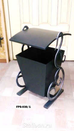 Кованая урна с козырьком FPS-030 - фото 2