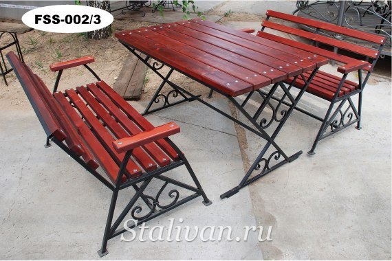 Кованая скамейка FSS-002 - фото 4