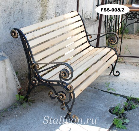 Кованая скамейка FSS-008 - фото 2