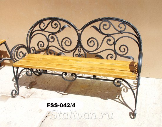 Кованая скамейка FSS-042 - фото 4