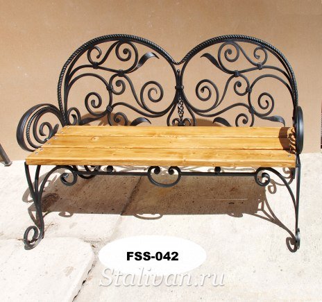 Кованая скамейка FSS-042 - фото 1