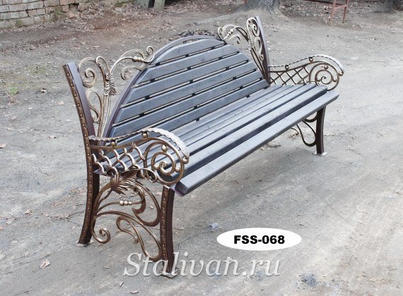 Кованая скамейка FSS-068 - фото 1