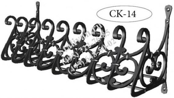 Кованая оконная цветочница CK-14 - фото 1
