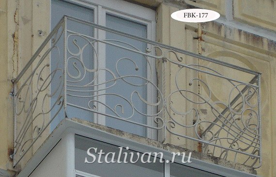 Ограждение балкона с ковкой FBK-177 - фото 1